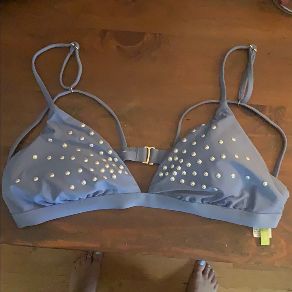 Blue bikini top size large